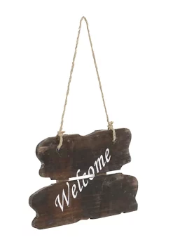 Cheung's Home Room Decorative Accent Wooden Welcome Plaque with Hanging Rope