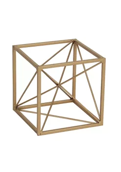 Cheung's Small Decorative Golden Cube With Abstract Center Design