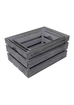 Cheung's Modern Wooden Crate with Side Handle - Set of 3, Gray Wash -Urban Originals™ Shop Belk 56