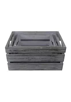 Cheung's Modern Wooden Crate with Side Handle - Set of 3, Gray Wash -Urban Originals™ Shop Belk 57
