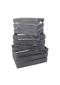 Cheung's Modern Wooden Crate with Side Handle - Set of 3, Gray Wash -Urban Originals™ Shop Belk 58