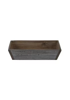Cheung's Home Decorative 14" Wooden Tapered Ledge Planter - Gray Wash