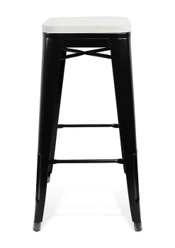 Cheung's Metal Stool With Black Frame And White Seat, Large -Urban Originals™ Shop Belk 609