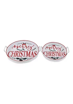 Cheung's Set Of 2 Merry Christmas Trays With Side Handles -Urban Originals™ Shop Belk 61
