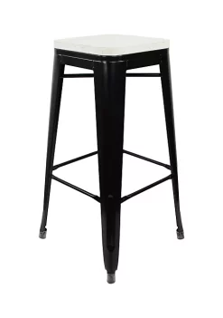 Cheung's Metal Stool With Black Frame And White Seat, Large -Urban Originals™ Shop Belk 610