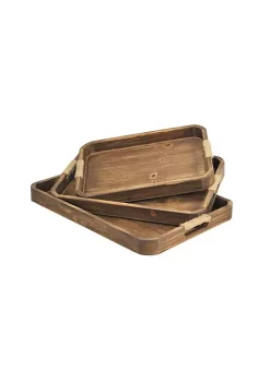 Cheung's Set Of 3 Curved Dark Brown Wood Trays -Urban Originals™ Shop Belk 630