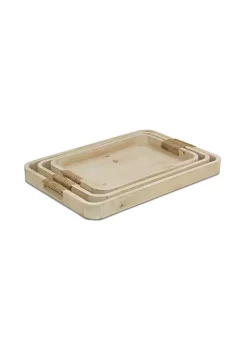 Cheung's Set Of 3 Curved White Wood Trays -Urban Originals™ Shop Belk 633