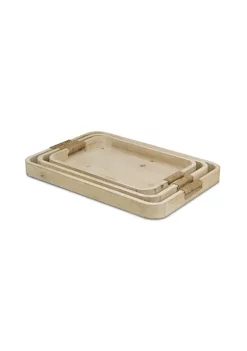 Cheung's Set Of 3 Curved White Wood Trays -Urban Originals™ Shop Belk 635