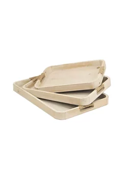 Cheung's Set Of 3 Curved White Wood Trays -Urban Originals™ Shop Belk 636