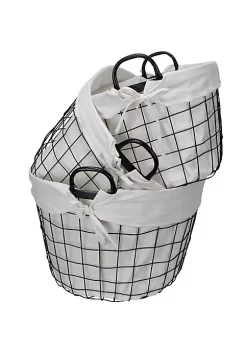 Cheung's Set Of 3 Lined Metal Wire Oval Basket With Handle -Urban Originals™ Shop Belk 641