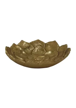 Cheung's Home Accent Cast Iron Lotus Table Decor - Gold - Large