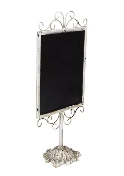 Cheung's White Shabby Chalkboard With Detailed Base