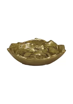 Cheung's Home Accent Cast Iron Lotus Table Decor - Gold - Small