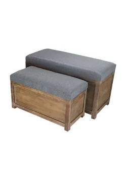 Cheung's Modern Decorative Rectangular Handmade Wooden Storage Bench, Set of 2 -Urban Originals™ Shop Belk 72