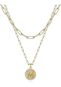 YAOQIANSHU Layered Choker Necklaces For Women, 14K Gold Plated Dainty Paperclip Chain Necklace