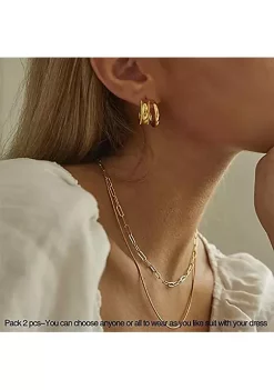 YAOQIANSHU Layered Choker Necklaces For Women, 14K Gold Plated Dainty Paperclip Chain Necklace 8 YAOQIANSHU Layered Choker Necklaces For Women, 14K Gold Plated Dainty Paperclip Chain Necklace -Urban Originals™ Shop Belk 728