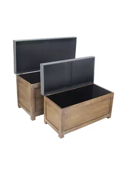 Cheung's Modern Decorative Rectangular Handmade Wooden Storage Bench, Set of 2 -Urban Originals™ Shop Belk 73