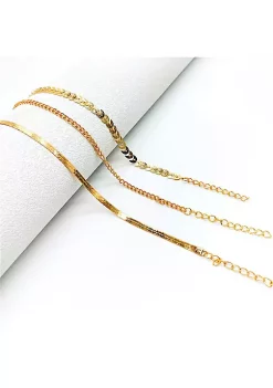 YAOQIANSHU Gold Plated Anklet Fashion Anklet Wheat Ear Chain Snake Bone Anklet (Golden)