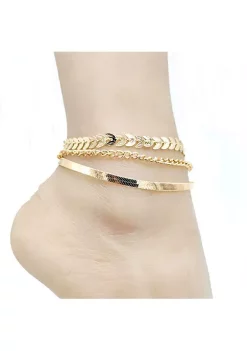 YAOQIANSHU Gold Plated Anklet Fashion Anklet Wheat Ear Chain Snake Bone Anklet (Golden) -Urban Originals™ Shop Belk 733