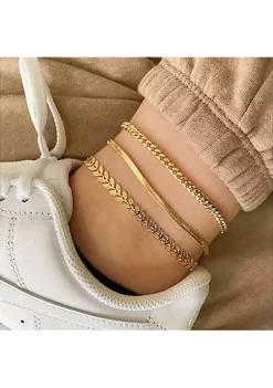 YAOQIANSHU Gold Plated Anklet Fashion Anklet Wheat Ear Chain Snake Bone Anklet (Golden) -Urban Originals™ Shop Belk 734