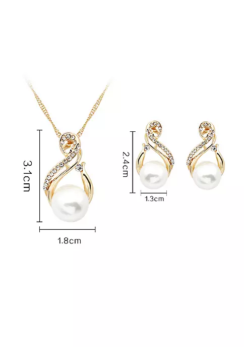 YAOQIANSHU Women Pearl Necklace Earrings Set Simple Wedding Jewelry Set 6 YAOQIANSHU Women Pearl Necklace Earrings Set Simple Wedding Jewelry Set - Image 4