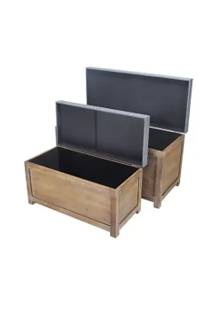 Cheung's Modern Decorative Rectangular Handmade Wooden Storage Bench, Set of 2 -Urban Originals™ Shop Belk 74