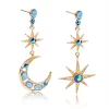 YAOQIANSHU Celestial Moon & Star Drop Earrings Gold Moon Star with crystal and blue tonal colored stone Earrings for Women 1 YAOQIANSHU Celestial Moon & Star Drop Earrings Gold Moon Star with crystal and blue tonal colored stone Earrings for Women -Urban Originals™ Shop Belk 741