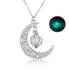 YAOQIANSHU Glow In The Dark Hollow Stone Pendant Crescent Moon Glow Necklace (Green) -Urban Originals™ Shop Belk 745