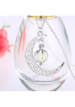 YAOQIANSHU Glow In The Dark Hollow Stone Pendant Crescent Moon Glow Necklace (Purple) -Urban Originals™ Shop Belk 751