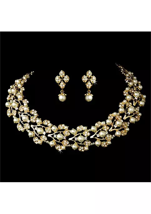 YAOQIANSHU Luxurious Rhinestone Layered Pearl Necklace for Women Vintage Bridal Pearl Necklace (Golden) 3 YAOQIANSHU Luxurious Rhinestone Layered Pearl Necklace for Women Vintage Bridal Pearl Necklace (Golden)