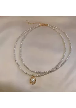 YAOQIANSHU Women's Simulated Pearl Chokers Double Layer Pearl Necklace Bridal Choker Necklace for Wedding Party Jewelry -Urban Originals™ Shop Belk 759