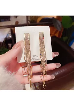 YAOQIANSHU Women Faux Feather Earrings Bohemian Fringe Tassel Long Drop Dangle Earrings Set with Dream Catcher Design (Pink) -Urban Originals™ Shop Belk 784