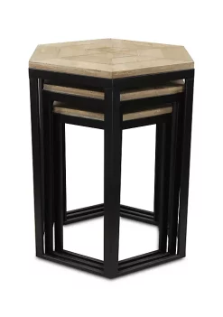 Cheung's Home Indoor Decorative Wood and Metal Nesting table, Set of 3 -Urban Originals™ Shop Belk 79