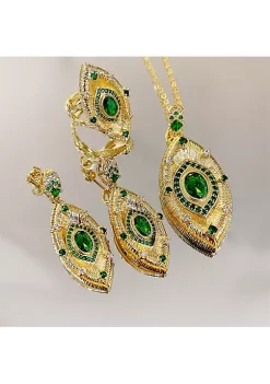 YAOQIANSHU Italian Devil's Eye Necklace Jewelry Set Simulation Emerald Earrings Open Ring (Necklace) 8 YAOQIANSHU Italian Devil's Eye Necklace Jewelry Set Simulation Emerald Earrings Open Ring (Necklace) -Urban Originals™ Shop Belk 793