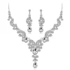 YAOQIANSHU Women's Crystal Necklace And Earrings Set Bride Jewelry Gifts Set (Silver) -Urban Originals™ Shop Belk 797