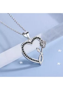 YAOQIANSHU Silver black and White Diamond Heart Pendant Necklace 10 YAOQIANSHU Silver black and White Diamond Heart Pendant Necklace -Urban Originals™ Shop Belk 804