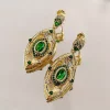 YAOQIANSHU Italian Devil's Eye Necklace Jewelry Set Simulation Emerald Earrings Open Ring (Earring) -Urban Originals™ Shop Belk 807