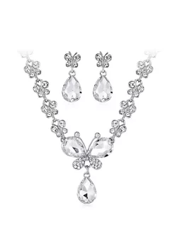 YAOQIANSHU Women Necklace Earring Set Fashion Bridal Wedding Jewelry Set