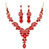 YAOQIANSHU Women's Crystal Necklace And Earrings Set Bride Jewelry Gifts Set (Red) -Urban Originals™ Shop Belk 848
