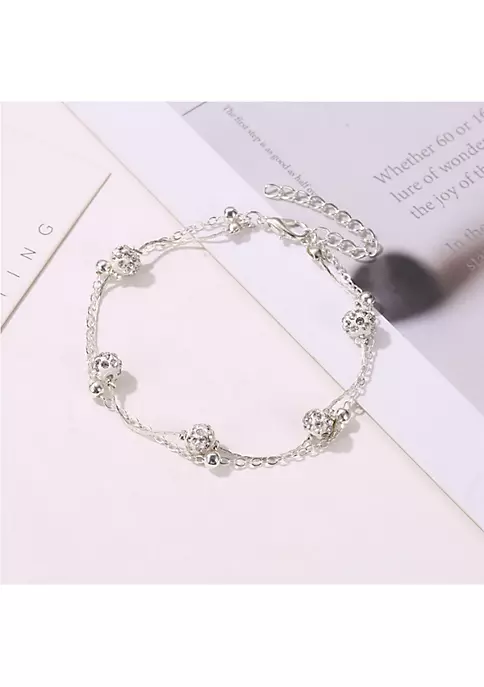 YAOQIANSHU Women's Sterling Silver Anklet, Dainty Adjustable Anklets (Silver) 4 YAOQIANSHU Women's Sterling Silver Anklet, Dainty Adjustable Anklets (Silver) - Image 2