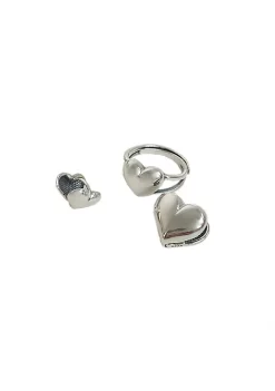 YAOQIANSHU Hypoallergenic 925 Sterling Silver Stud Earrings Dainty Simple Heart Earrings for Women Girls (Medium)