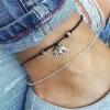 YAOQIANSHU Beach Anklet Elephant Pendant Anklet Hand-woven Anklet 1PCS