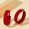 YAOQIANSHU Matte Geometric Round Circle Hoop Earring for Women Girl Teen Retro Fluorescent Color Statement Earring Wedding Holiday Christmas Party Holiday Jewelry (Red) -Urban Originals™ Shop Belk 884