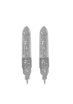 YAOQIANSHU Boho Long Tassel Dangle Chain Crystal Drop Earrings for Woman Girls (Silver) -Urban Originals™ Shop Belk 892