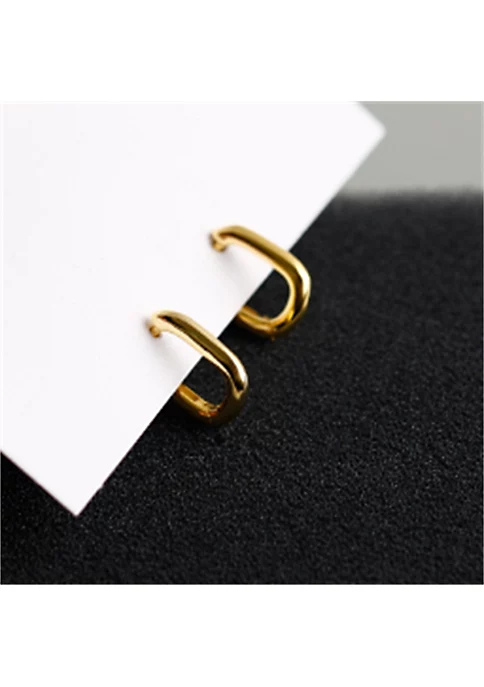 YAOQIANSHU Minimalist Oval Hoop Earrings- 925 Sterling Silver Small Hoop Earrings Rounded for Women Girls (Gold) 4 YAOQIANSHU Minimalist Oval Hoop Earrings- 925 Sterling Silver Small Hoop Earrings Rounded for Women Girls (Gold) - Image 2