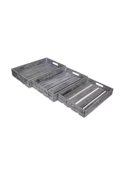 Cheung's Modern Wood Slat Serving Tray with Side Handle - Set of 3, Gray Wash -Urban Originals™ Shop Belk 90