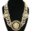 YAOQIANSHU Women's Basketball Wives Style Gold Lion Heads Necklace Hip Hop Statement Chunky Chain (Golden) 1 YAOQIANSHU Women's Basketball Wives Style Gold Lion Heads Necklace Hip Hop Statement Chunky Chain (Golden) -Urban Originals™ Shop Belk 902