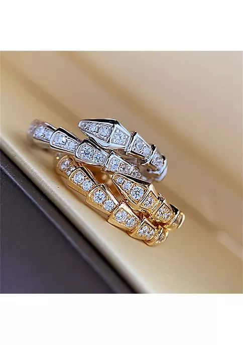 YAOQIANSHU Diamond-studded Open Snake Bone Index Finger Ring for Women Girls Jewelry (White) 4 YAOQIANSHU Diamond-studded Open Snake Bone Index Finger Ring for Women Girls Jewelry (White) - Image 2