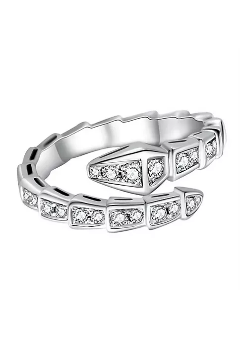 YAOQIANSHU Diamond-studded Open Snake Bone Index Finger Ring for Women Girls Jewelry (White) 6 YAOQIANSHU Diamond-studded Open Snake Bone Index Finger Ring for Women Girls Jewelry (White) - Image 4