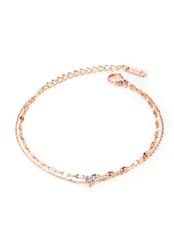 YAOQIANSHU Anklets Adjustable Anklet Foot Jewelry for Christmas Valentine's Day (Gold)